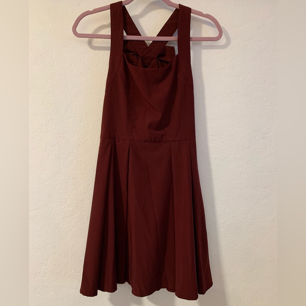 Collegiate Outfitters Bow Game Day Mini Dress Maroon S